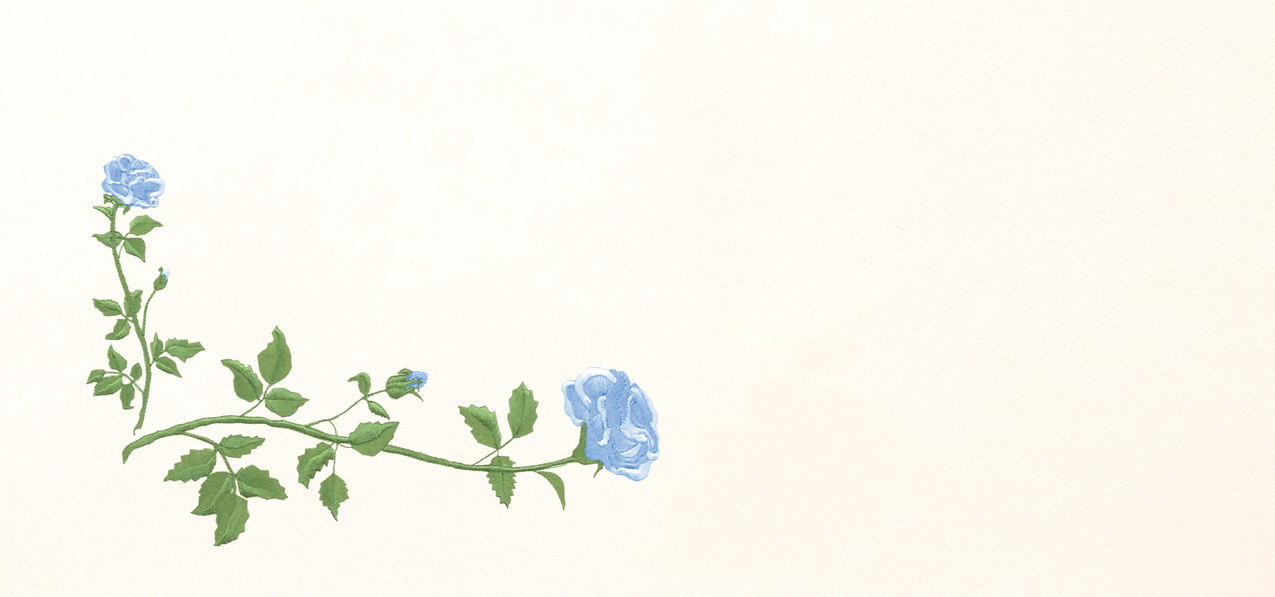 Corner Rose Blue-Rosetan Faux